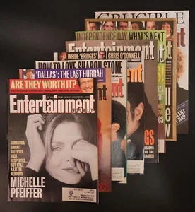 Entertainment Weekly Lot Of 8 1991-96 Pfeiffer Stallone Michael Jackson FN/VF - Picture 1 of 6