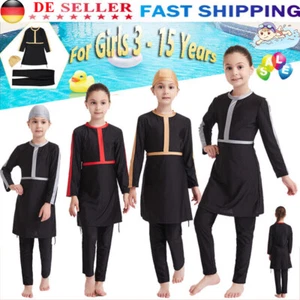 Mädchen Schwimmen Kostüm Muslim Modest Bademode Badeanzug Islamische Burkini-Set - Bild 1 von 26