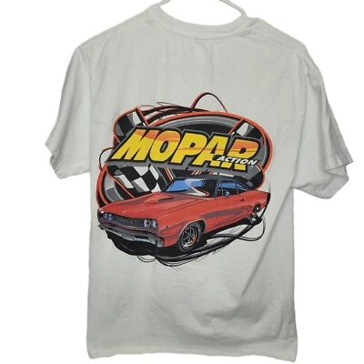 Camiseta Mopar Action Muscle Hanes Beefy para hombre talla mediana 38-40 blanca Y2K Cars Foto 1 de 4