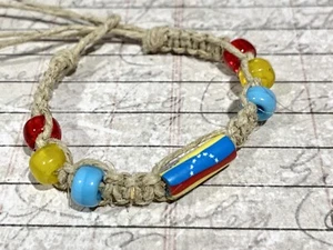 Hemp Bracelet Venezuela Flag Patriotic Jewelry - Picture 1 of 2
