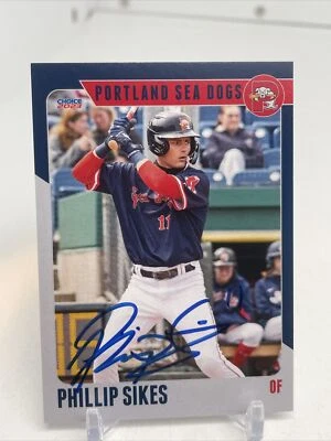 Phillip Sikes 2023 Portland Sea Dogs Team Card Boston Red Sox Signed - Image 1 of 4