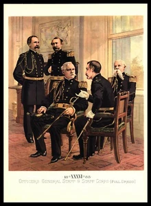 H.A. Ogden US Military Uniforms 1888 Officers General Staff Full Dress Art Print - Picture 1 of 2