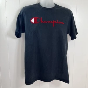 Champion men's black short sleeve graphic t-shirt size L Textured Logo - Picture 1 of 13