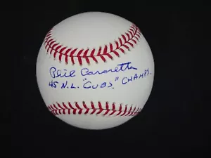 PHIL CAVARRETTA SIGNED OMLB BASEBALL W/ "45 NL CUBS CHAMPS" INSCRIPTION JSA COA - Picture 1 of 7