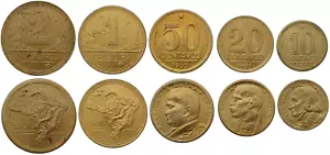 BRASILE SET DI 5 MONETE 10 CENTAVOS - 2 CRUZEIROS 1945 - 1955 PRESIDENTI XF - UNC - Foto 1 di 1