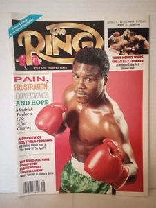 THE RING BOXING MAGAZINE JUNE 1991 MELDRICK TAYLOR SUGAR RAY LEONARD VINTAGE  - Picture 1 of 1