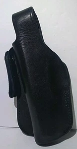 Tex Shoemaker Plain Black Leather Paddle Holster For GLOCK 17, 68 PL G17, LH - Picture 1 of 10