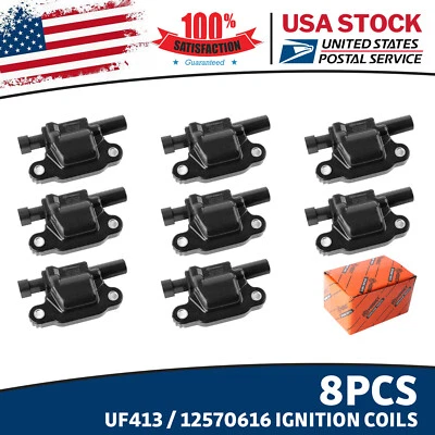 8PCS Ignition Coils UF413 For Chevrolet Silverado 1500 V8 6.2L 08-13 12570616 US - Изображение 1 из 4