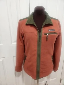 Columbia Reversible Fleece-Lined Jacket S Military Green/rust Red Double Face. - Picture 1 of 17