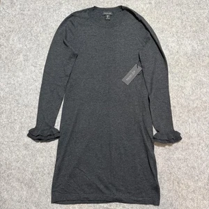 Vestido Suéter Rachel Zoe Para Mujer Mediano Gris Carbón Volantes Puño Manga Larga - Imagen 1 de 9