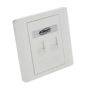 Prise Murale Quad Data Plaque Frontale 2 Ports RJ45/RJ11 Prise Réseau Ethernet - Photo 1/5