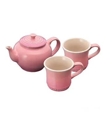 Juego de té Le Creuset tetera y taza cuarzo rosa resistente al calor y al frío microondas Foto 1 de 4