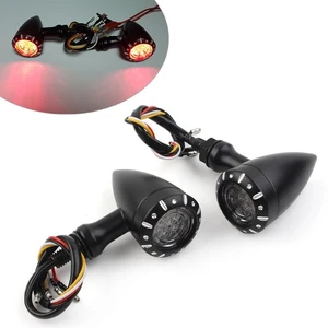 Motorrad LED rot/gelb Bremsblinker Blinker Rücklicht für Harley Yamaha - Bild 1 von 11