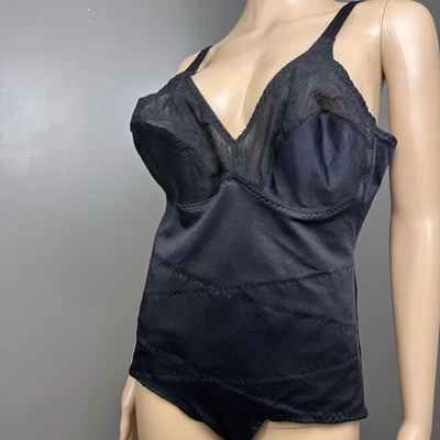 Vintage Another Youthful Creation Shapewear Bodysuit 44 Fits B C D Cup Black USA - Image 1 of 4
