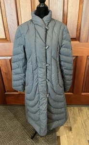 Lorendale Vintage Waterfowl Feather Down Puffer Long Coat Gray Women Size 8 - Picture 1 of 11