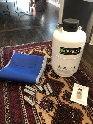 EE. UU. Contenedor criogénico sólido de 10 L tanque de nitrógeno líquido LN2 Foto 1 de 4