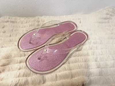Sandalias Kate Spade Rosa Brillo Jalea Tanga Mujer Talla 8 NUEVAS LEER DESCRIPCIÓN Foto 1 de 4
