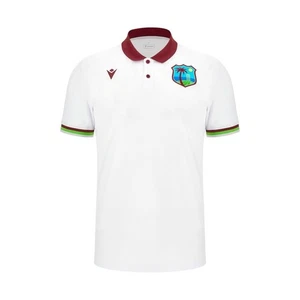WEST INDIES CRICKET – POLO TRAVEL POLY SHIRT WHI - MACRON - Season 2024/25 - Picture 1 of 3