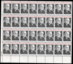 Scott #1499 Harry S Truman Sheet of 32 Stamps - MNH P#34165 LL - Picture 1 of 1