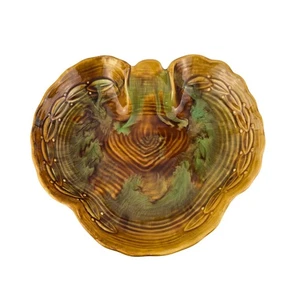 Maurice of California Ceramic Dish with Scalloped Edges Green-Brown Glaze RF 62 - Picture 1 of 9