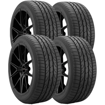 (QTY 4) 345/35ZR19 Bridgestone Potenza RE050 110Y SL Black Wall Tires Foto 1 de 4