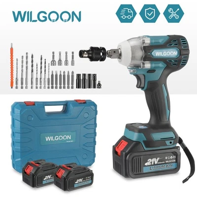 WILGOON 3200Nm Akku Schlagschrauber Elektrischer Kfz Drehschlagschrauber Reifenwechse DE