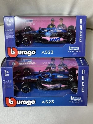 BURAGO 1/43 2023 Alpine A523 ~ Esteban Ocon #31 & Pierre Gasley #10 Diecast Foto 1 de 4