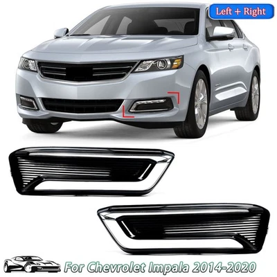 For 2014-2020 Chevrolet Chevy Impala Pair Fog Light Grill Hole Cover Bezels Trim Foto 1 de 4