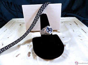 Sara Blaine blauer Quarz Sterlingsilber Bali Rollring ~ Größe 9 - Bild 1 von 7