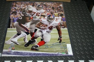 NY GIANTS AHMAD BRADSHAW #44 SIGNED 16X20 PHOTO SUPER BOWL XLII & XLVI STEINER - Picture 1 of 2