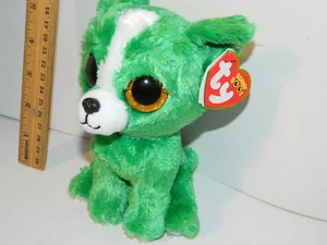 TY DILL Beanie Boos grüner Hund der Chihuahua 6" große Glitzeraugen neu mit Etikett Geschenk Boo - Bild 1 von 11