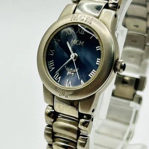 MCM | AM Line 6991 Silver Stainless Steel & Deep Blue Dial Chain Bracelet Watch - Picture 1 of 10