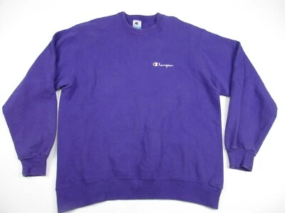Hombre XXL Champion Cuello Redondo Sudadera Púrpura Pullover Vintage Años 90 Foto 1 de 4