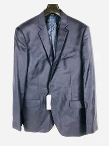 Abrigo de traje azul marino de lana italiana con botones para hombre - Imagen 1 de 6