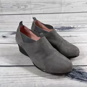 Taryn Rose grau Leder Keilabsatz Slipper Schuhe Größe 8,5 - Bild 1 von 10