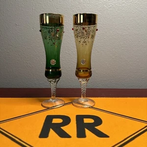 2 Vintage Champagne Glasses Made In Italy  - Picture 1 of 10