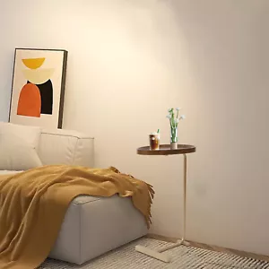 Snack Table Sofa Couch Coffee End Table Bed Table Metal + Walnut Laptop Table - Picture 1 of 16