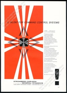 1960 modern graphic design art Stromberg Carlson General Dynamics vtg print ad - Picture 1 of 7