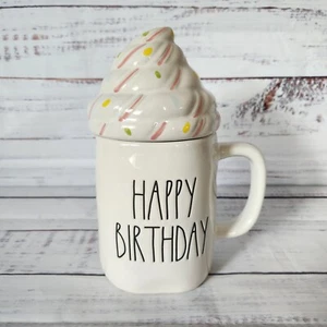Rae Dunn Weiß Happy Birthday Streusel Topper Keramik Tasse Becher - Bild 1 von 5