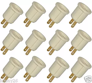 LOTTO DI 12 ADATTATORI PRESA USCITA 110V SPINA AC ALLA BASE VITE STANDARD LAMPADINA - Foto 1 di 4