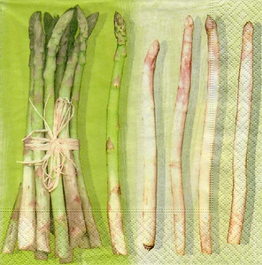 4 Motivservietten Servietten Napkins Tovaglioli Gemüse Asparagus Spargel (886) - Picture 1 of 1
