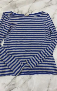 HOBBS Jersey Striped Top Semi Fit Hip Blue/grey , M - Picture 1 of 7