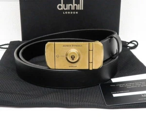 Cinturón Dunhill Duke Lock Pin Hebilla Color Dorado Cuero Talla 34 - Imagen 1 de 8