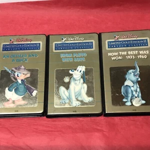 Lot of 3 Disney Gold Collection VHS Tapes Classic Cartoons Donald Duck Mickey - Picture 1 of 10