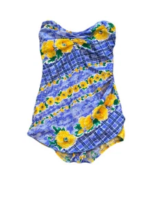 VTG. Rose Marie Reid Floral One Piece Bathing Suit Retro Swimsuit Women’s 12 New - Picture 1 of 7