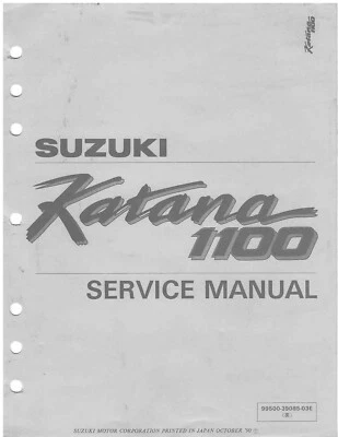 Manual de reparación de taller de servicio de perforación de 3 orificios 88-93 Suzuki GSX1100F Katana 1100 Foto 1 de 4