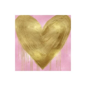 Stampa su Tela su Carta Poster o Quadro Rodgers Lindsay Big Hearted Gold on Pink - Imagen 1 de 2