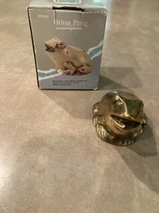 Brass Frog Figurine 1 1/2 Inch - Picture 1 of 7