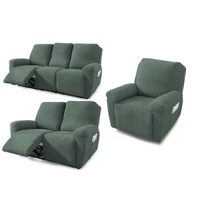 1/2/3 Seater Elastic Recliner Sofa Cover Stretch Armchair Covers Couch Slipcover - Image 1 of 4
