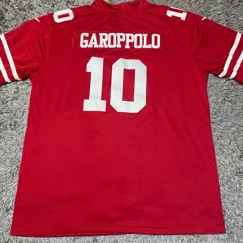 Nike NFL On Field 49ers QB Jimmy Garoppolo #10 Red Jersey Mens 2XL Raiders XXL Cover